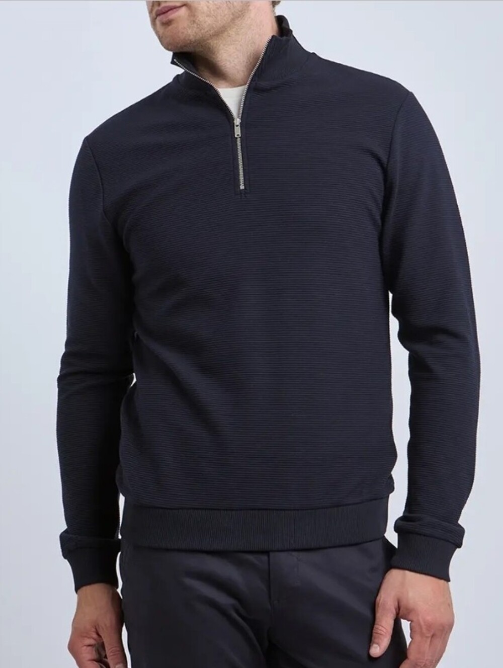 Reiss Navy Will Quarter Zip Jumper Size XL
